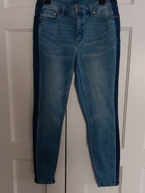 Colleen Lopez Two-Tone Blue Skinny Jeans